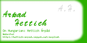 arpad hettich business card