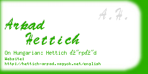 arpad hettich business card